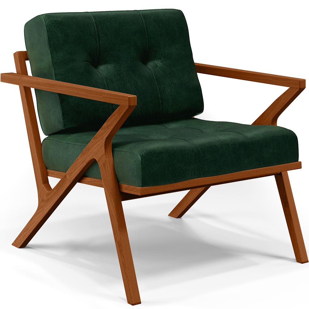 Kit 02 Poltronas Decorativas Com Cintas De Corano Laís B04 Facto Verde Musgo - Lyam Decor