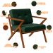 Kit 02 Poltronas Decorativas Com Cintas De Corano Laís B04 Facto Verde Musgo - Lyam Decor