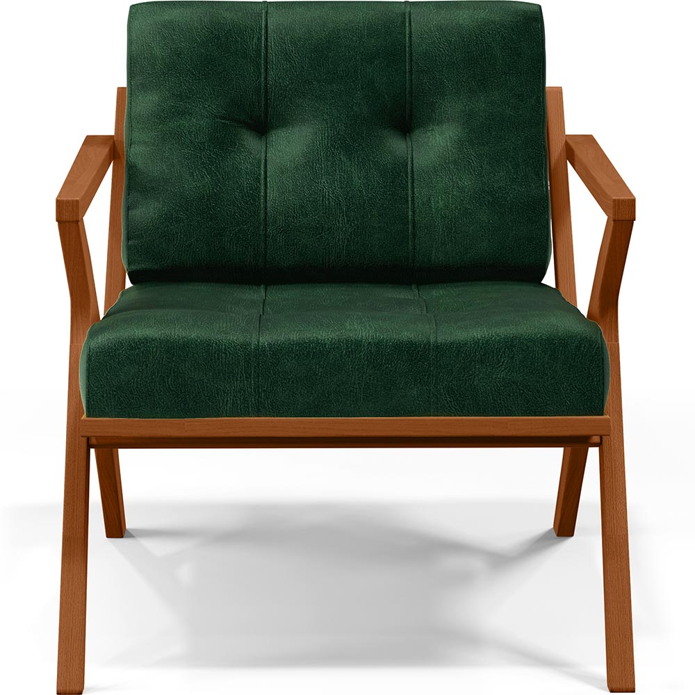 Kit 02 Poltronas Decorativas Com Cintas De Corano Laís B04 Facto Verde Musgo - Lyam Decor