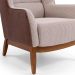 Kit 02 Poltronas Decorativas Fixa Base Milena D02 Jacar Algodão Creme Marrom A-208 - Lyam Decor