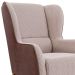 Kit 02 Poltronas Decorativas Fixa Base Milena D02 Jacar Algodão Creme Marrom A-208 - Lyam Decor