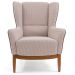 Kit 02 Poltronas Decorativas Fixa Base Milena D02 Jacar Algodão Creme Marrom A-208 - Lyam Decor