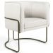 Kit 02 Poltronas Decorativas Fixa Base de Aço Bronze Betina D02 Linho Creme A-48 - Lyam Decor