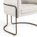 Kit 02 Poltronas Decorativas Fixa Base de Aço Bronze Betina D02 Linho Creme A-48 - Lyam Decor