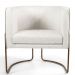 Kit 02 Poltronas Decorativas Fixa Base de Aço Choco Betina D02 Linho Creme A-48 - Lyam Decor