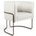 Kit 02 Poltronas Decorativas Fixa Base de Aço Choco Betina D02 Linho Creme A-48 - Lyam Decor