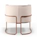 Kit 02 Poltronas Decorativas Fixa Base de Aço Cobre Betina D02 Veludo Bege C-309 - Lyam Decor
