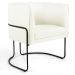 Kit 02 Poltronas Decorativas Fixa Base de Aço Preto Betina D02 Corano Bege C-26 - Lyam Decor