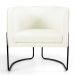 Kit 02 Poltronas Decorativas Fixa Base de Aço Preto Betina D02 Corano Bege C-26 - Lyam Decor
