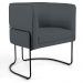 Kit 02 Poltronas Decorativas Fixa Base de Aço Preto Betina D02 Corano Cinza C-03 - Lyam Decor