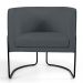 Kit 02 Poltronas Decorativas Fixa Base de Aço Preto Betina D02 Corano Cinza C-03 - Lyam Decor