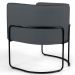 Kit 02 Poltronas Decorativas Fixa Base de Aço Preto Betina D02 Corano Cinza C-03 - Lyam Decor