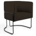 Kit 02 Poltronas Decorativas Fixa Base de Aço Preto Betina D02 Corano Marrom C-34 - Lyam Decor