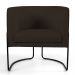 Kit 02 Poltronas Decorativas Fixa Base de Aço Preto Betina D02 Corano Marrom C-34 - Lyam Decor