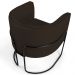 Kit 02 Poltronas Decorativas Fixa Base de Aço Preto Betina D02 Corano Marrom C-34 - Lyam Decor