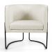 Kit 02 Poltronas Decorativas Fixa Base de Aço Preto Betina D02 Linho Bege C-107 - Lyam Decor
