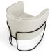 Kit 02 Poltronas Decorativas Fixa Base de Aço Preto Betina D02 Linho Bege C-107 - Lyam Decor