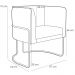 Kit 02 Poltronas Decorativas Fixa Base de Aço Preto Betina D02 Linho Bege C-107 - Lyam Decor