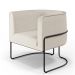 Kit 02 Poltronas Decorativas Fixa Base de Aço Preto Betina D02 Linho Bege C-443 - Lyam Decor