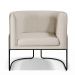 Kit 02 Poltronas Decorativas Fixa Base de Aço Preto Betina D02 Linho Bege C-443 - Lyam Decor