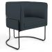 Kit 02 Poltronas Decorativas Fixa Base de Aço Preto Betina D02 Linho Chumbo D-465 - Lyam Decor