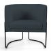 Kit 02 Poltronas Decorativas Fixa Base de Aço Preto Betina D02 Linho Chumbo D-465 - Lyam Decor