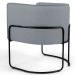Kit 02 Poltronas Decorativas Fixa Base de Aço Preto Betina D02 Linho Cinza C-416 - Lyam Decor