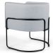 Kit 02 Poltronas Decorativas Fixa Base de Aço Preto Betina D02 Linho Cinza D-315 - Lyam Decor