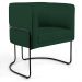 Kit 02 Poltronas Decorativas Fixa Base de Aço Preto Betina D02 Linho Verde Musgo C-117 - Lyam Decor