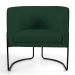 Kit 02 Poltronas Decorativas Fixa Base de Aço Preto Betina D02 Linho Verde Musgo C-117 - Lyam Decor