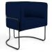 Kit 02 Poltronas Decorativas Fixa Base de Aço Preto Betina D02 Veludo Azul Oxford C-304 - Lyam Decor