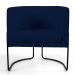 Kit 02 Poltronas Decorativas Fixa Base de Aço Preto Betina D02 Veludo Azul Oxford C-304 - Lyam Decor