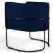 Kit 02 Poltronas Decorativas Fixa Base de Aço Preto Betina D02 Veludo Azul Oxford C-304 - Lyam Decor