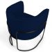 Kit 02 Poltronas Decorativas Fixa Base de Aço Preto Betina D02 Veludo Azul Oxford C-304 - Lyam Decor