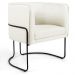 Kit 02 Poltronas Decorativas Fixa Base de Aço Preto Betina D02 Veludo Bege C-309 - Lyam Decor