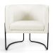 Kit 02 Poltronas Decorativas Fixa Base de Aço Preto Betina D02 Veludo Bege C-309 - Lyam Decor