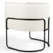 Kit 02 Poltronas Decorativas Fixa Base de Aço Preto Betina D02 Veludo Bege C-309 - Lyam Decor