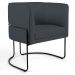 Kit 02 Poltronas Decorativas Fixa Base de Aço Preto Betina D02 Veludo Cinza C-317 - Lyam Decor