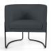 Kit 02 Poltronas Decorativas Fixa Base de Aço Preto Betina D02 Veludo Cinza C-317 - Lyam Decor