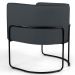 Kit 02 Poltronas Decorativas Fixa Base de Aço Preto Betina D02 Veludo Cinza C-317 - Lyam Decor