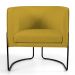 Kit 02 Poltronas Decorativas Fixa Base de Aço Preto Betina D02 Veludo Mostarda C-279 - Lyam Decor