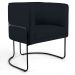Kit 02 Poltronas Decorativas Fixa Base de Aço Preto Betina D02 Veludo Preto C-300 - Lyam Decor