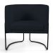 Kit 02 Poltronas Decorativas Fixa Base de Aço Preto Betina D02 Veludo Preto C-300 - Lyam Decor