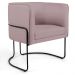 Kit 02 Poltronas Decorativas Fixa Base de Aço Preto Betina D02 Veludo Rosê C-305 - Lyam Decor