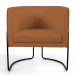 Kit 02 Poltronas Decorativas Fixa Base de Aço Preto Betina D02 Veludo Telha C-262 - Lyam Decor