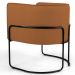 Kit 02 Poltronas Decorativas Fixa Base de Aço Preto Betina D02 Veludo Telha C-262 - Lyam Decor