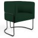 Kit 02 Poltronas Decorativas Fixa Base de Aço Preto Betina D02 Veludo Verde Musgo C-303 - Lyam Decor