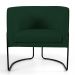 Kit 02 Poltronas Decorativas Fixa Base de Aço Preto Betina D02 Veludo Verde Musgo C-303 - Lyam Decor