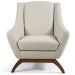 Kit 02 Poltronas Decorativas Fixa Base de Madeira Juliet D02 Algodão Bege C-370 - Lyam Decor