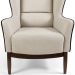Kit 02 Poltronas Decorativas Fixa Base de Madeira Milena D02 Algodão Poliéster Bege C-392 - Lyam Decor